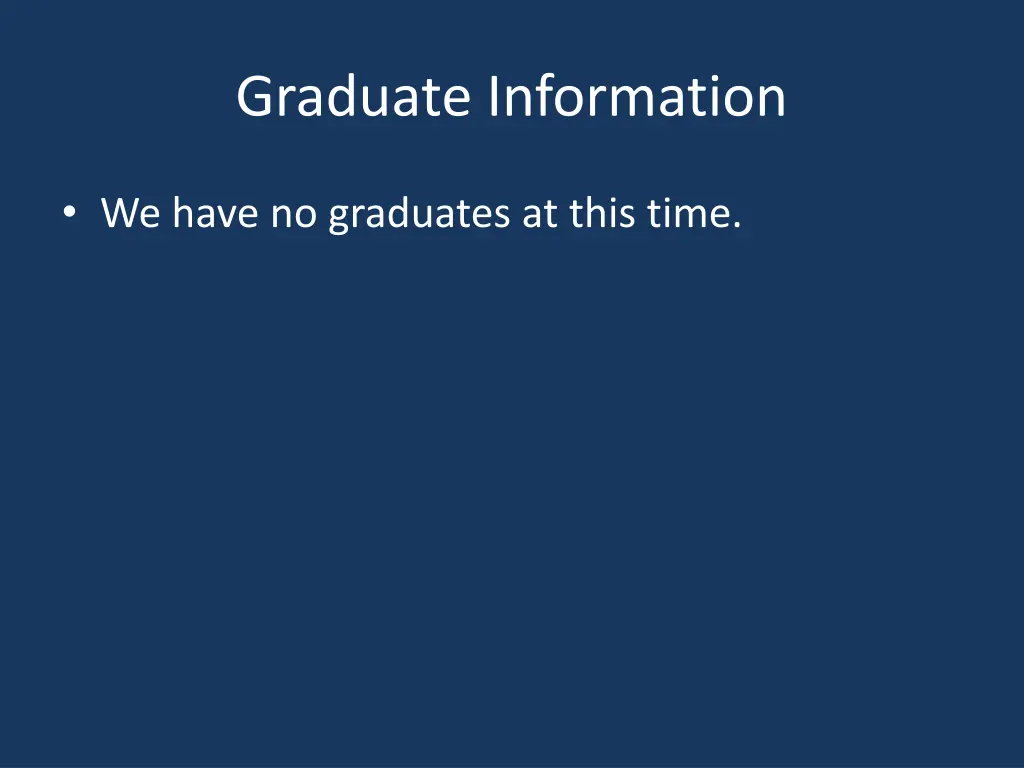 graduate information