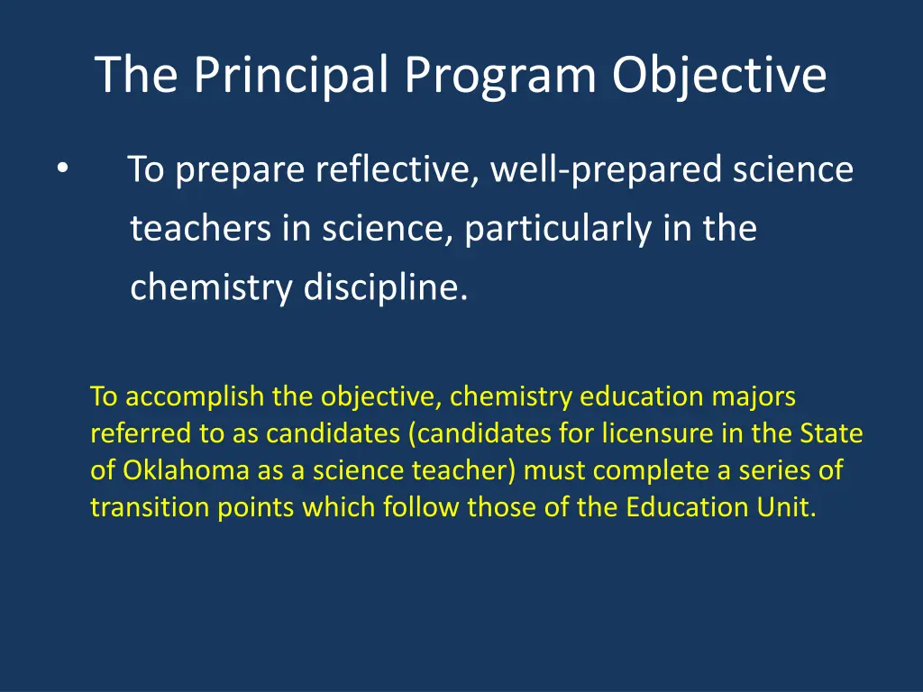 the principal program objective
