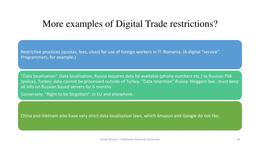 more examples of digital trade restrictions