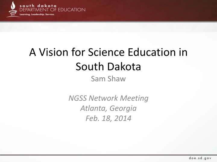 a vision for science education in south dakota