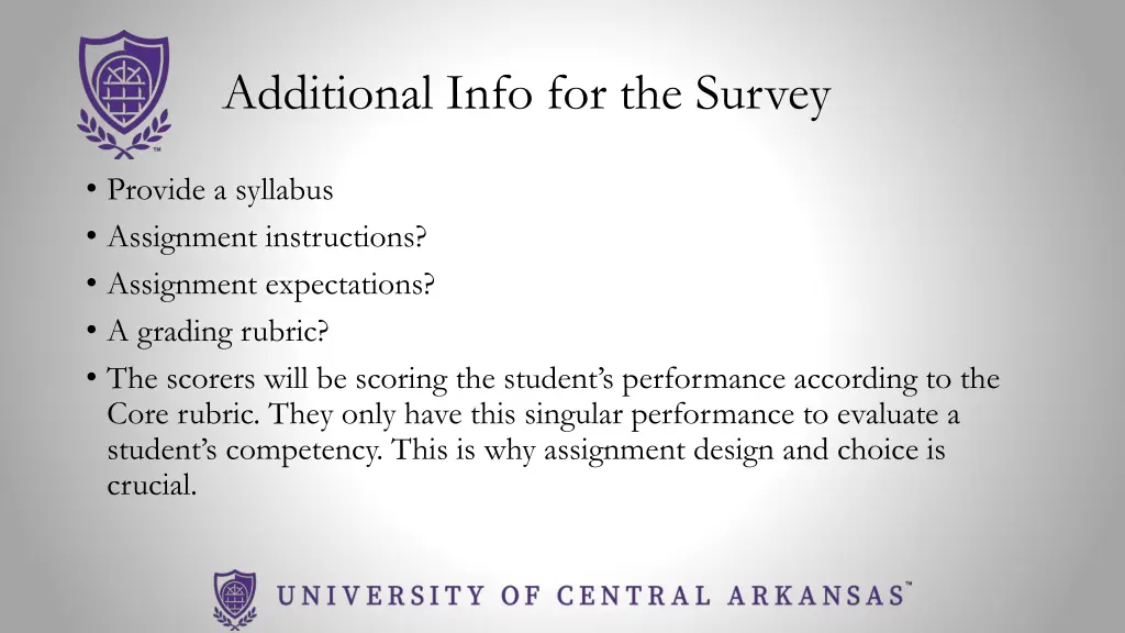 additional info for the survey