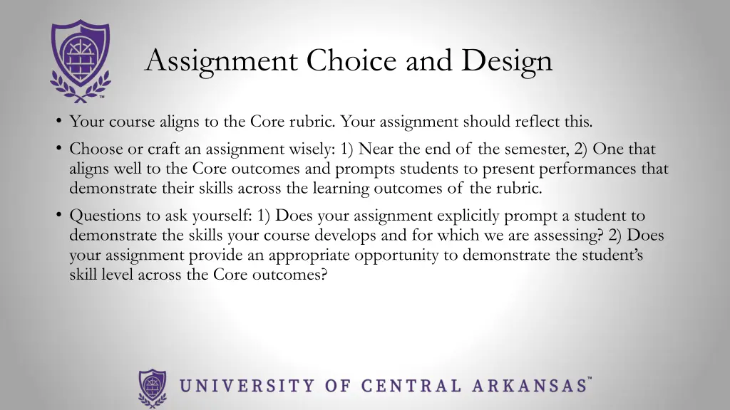 assignment choice and design