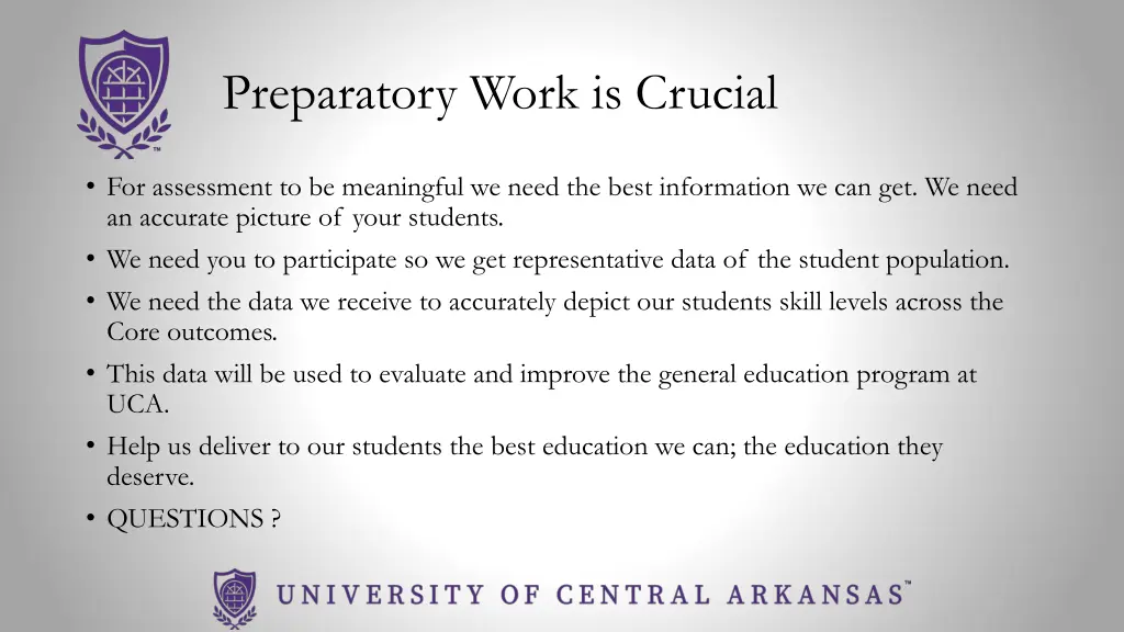 preparatory work is crucial