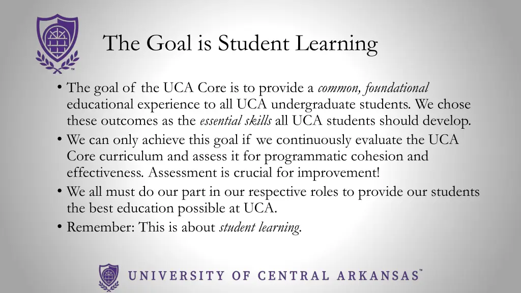 the goal is student learning