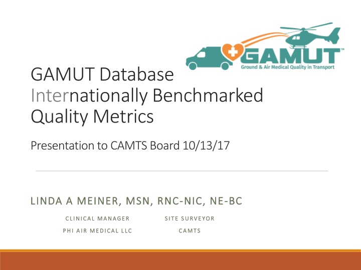 gamut database internationally benchmarked