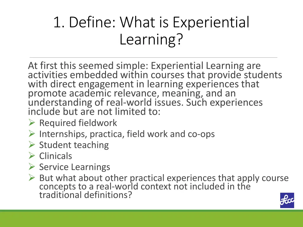 1 define what is experiential learning