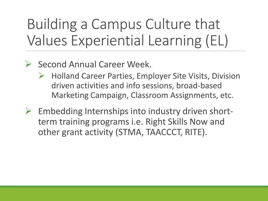 building a campus culture that values