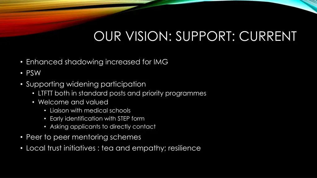 our vision support current