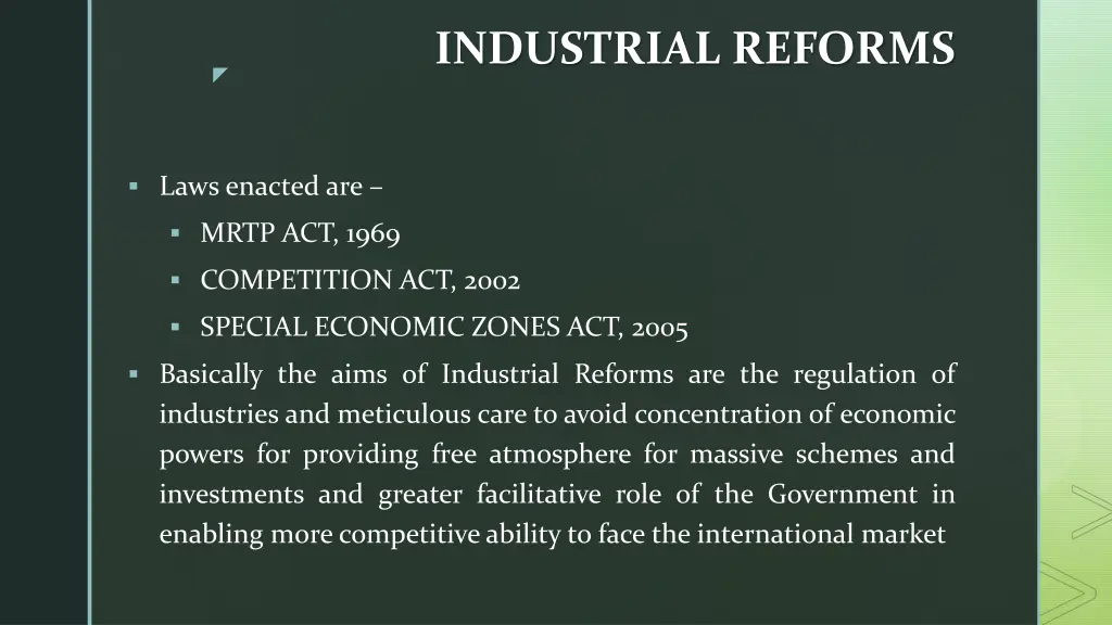 industrial reforms 1