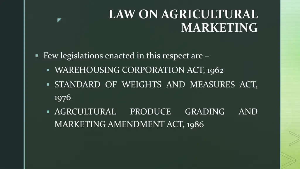 law on agricultural marketing 1