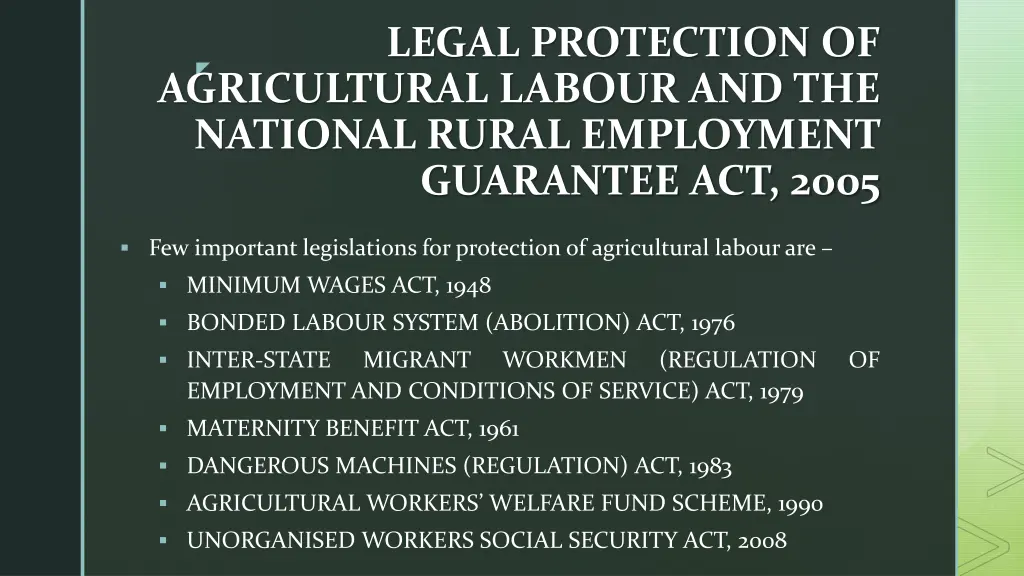 legal protection of agricultural labour