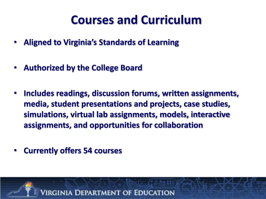 courses and curriculum