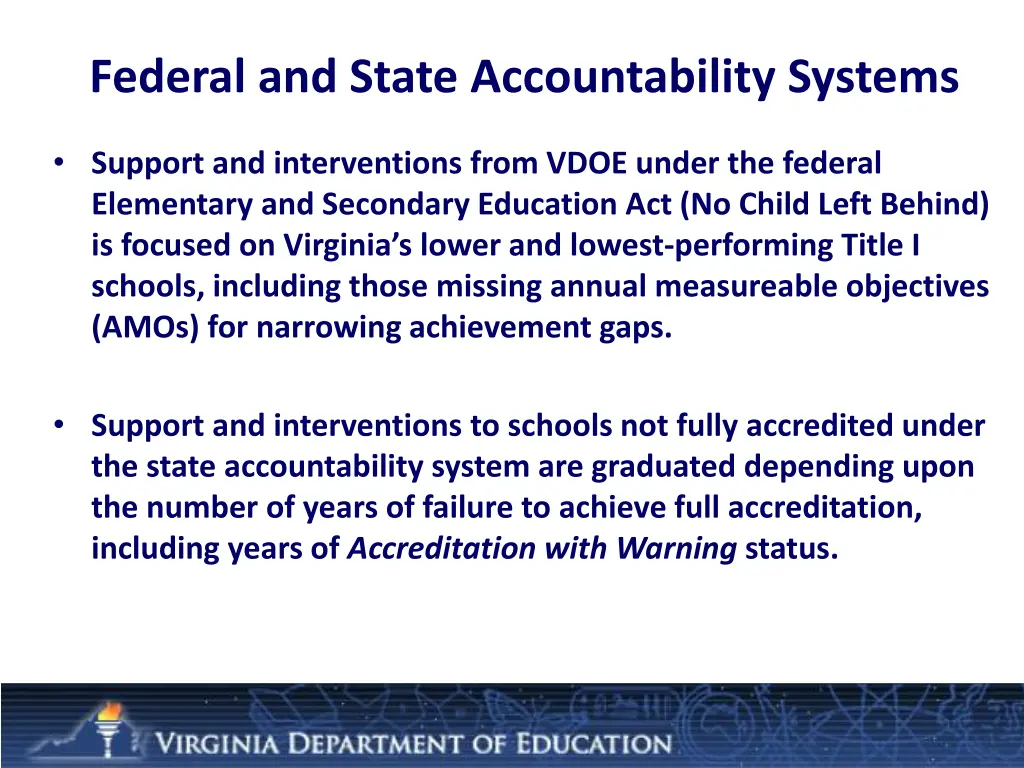 federal and state accountability systems