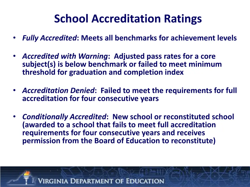 school accreditation ratings