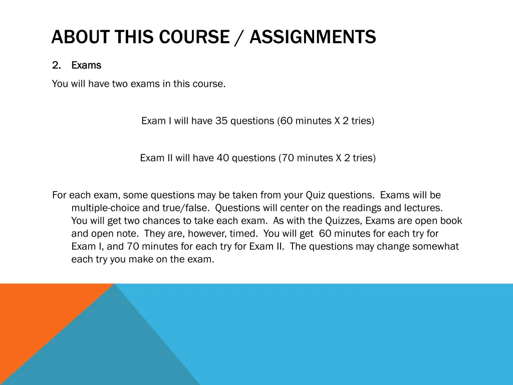 about this course assignments 2