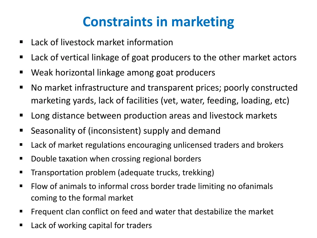 constraints in marketing