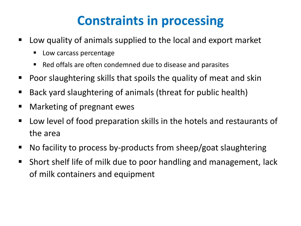 constraints in processing