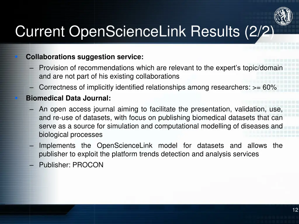 current opensciencelink results 2 2