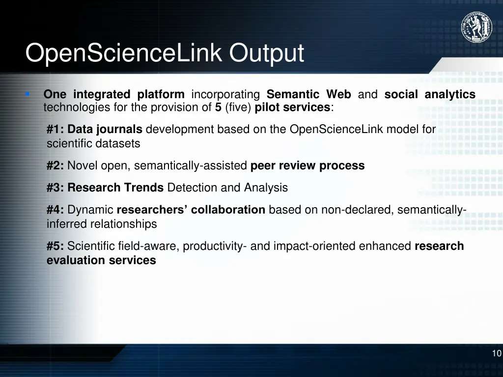 opensciencelink output