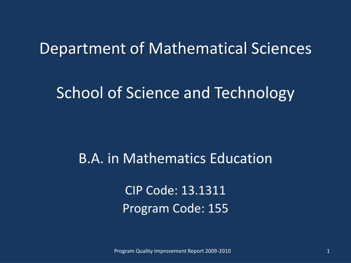 department of mathematical sciences