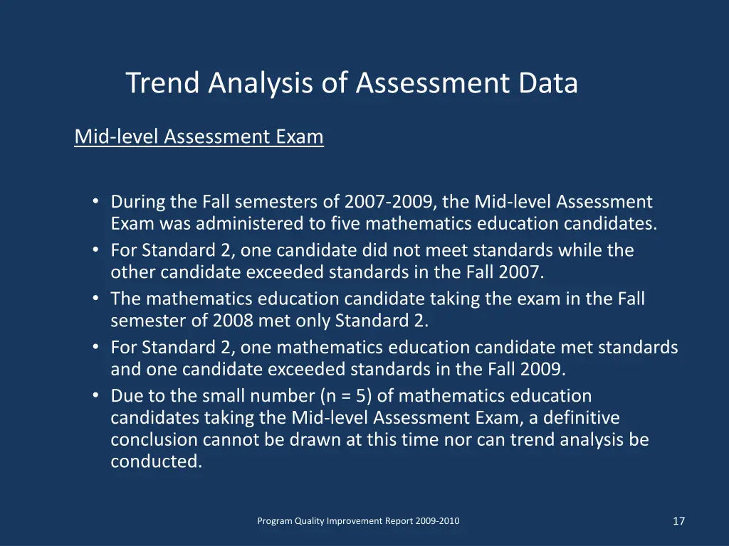 trend analysis of assessment data 1