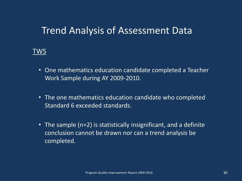 trend analysis of assessment data 6