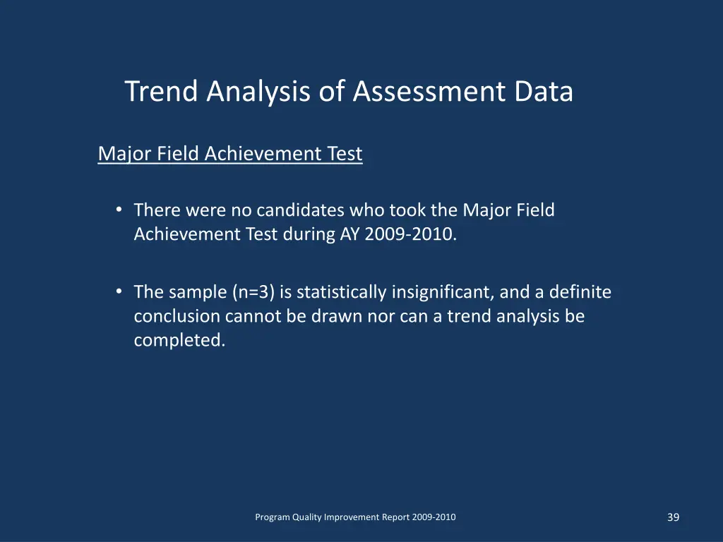 trend analysis of assessment data 9