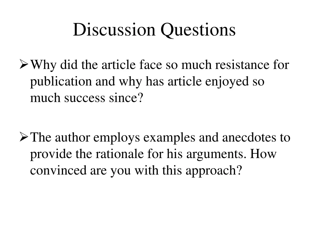 discussion questions