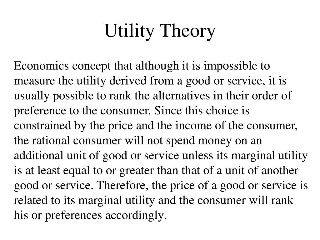 utility theory