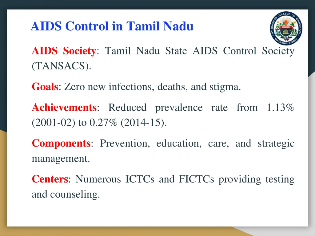aids control in tamil nadu