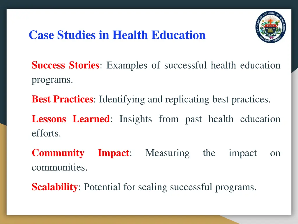 case studies in health education