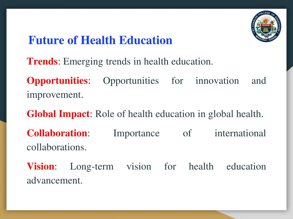 future of health education