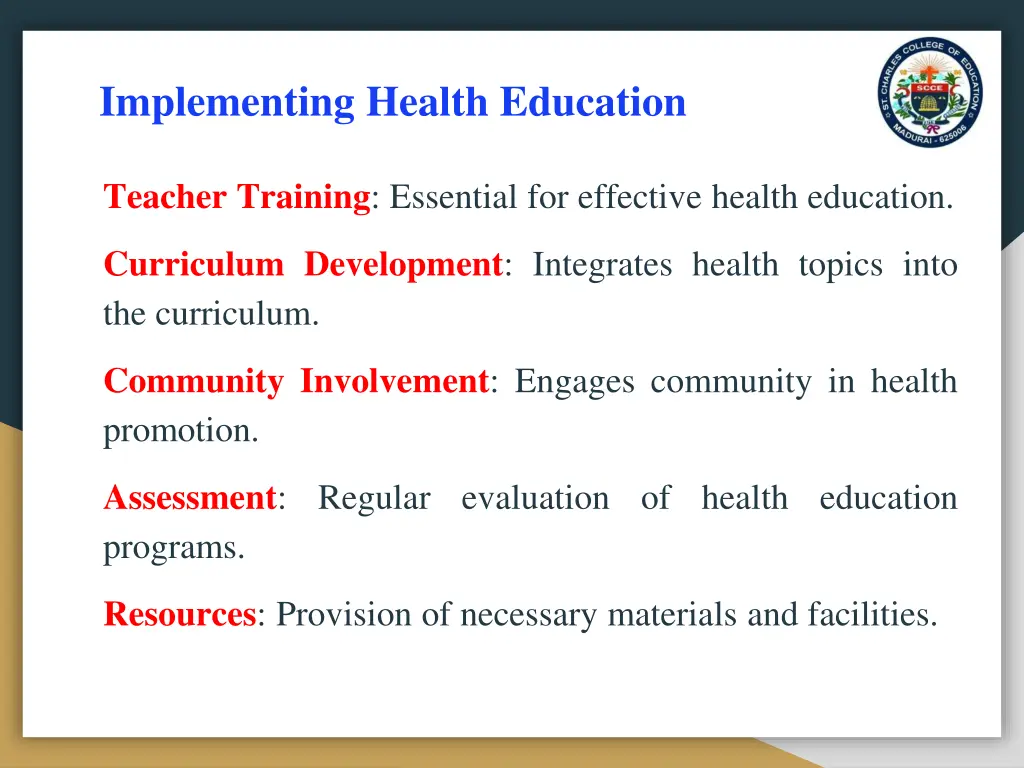 implementing health education
