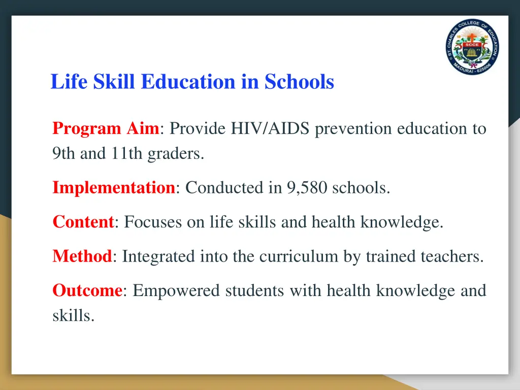 life skill education in schools