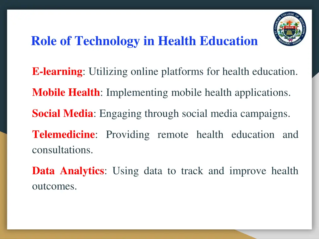 role of technology in health education