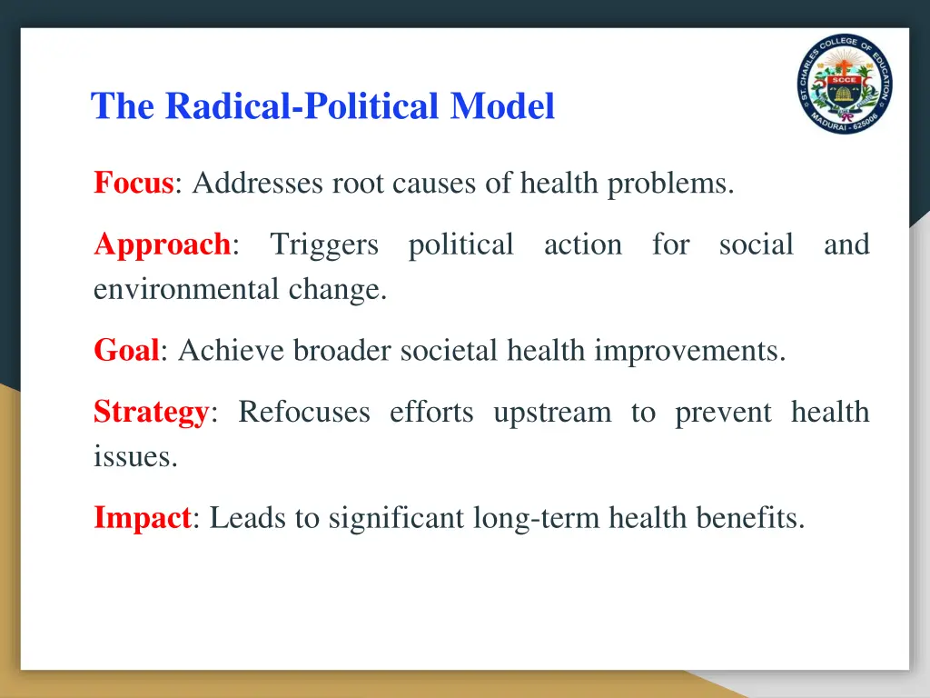 the radical political model