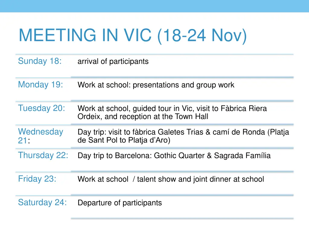 meeting in vic 18 24 nov