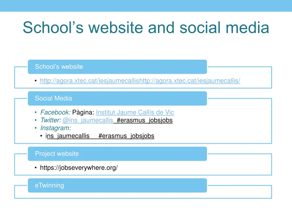 school s website and social media