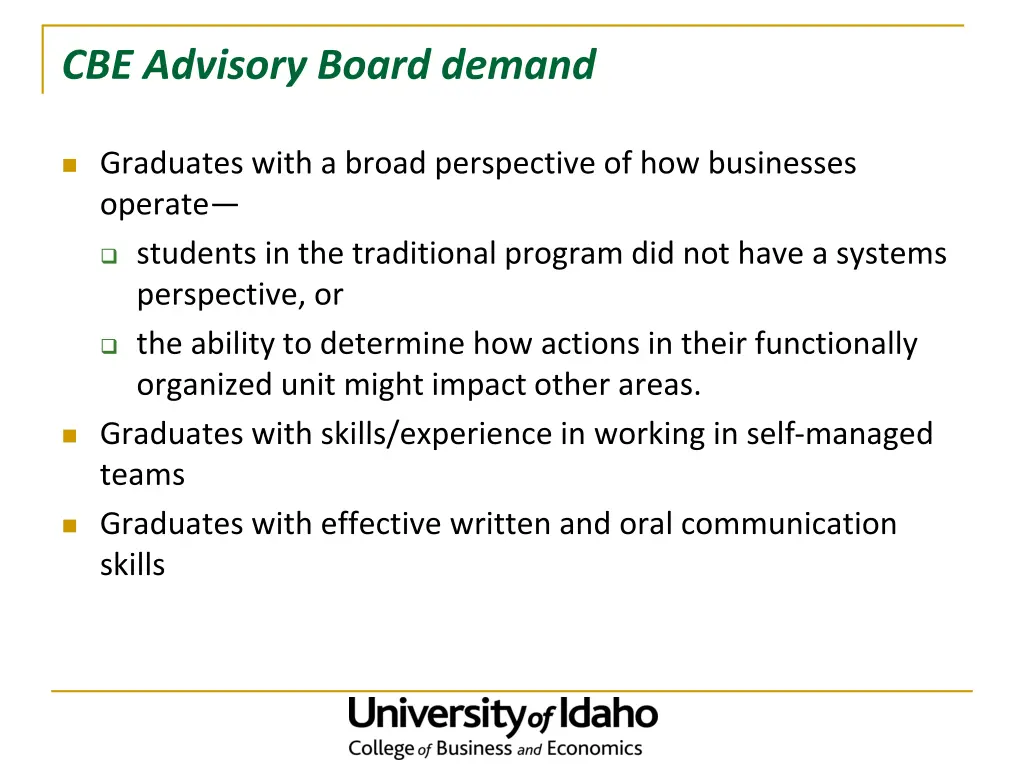 cbe advisory board demand