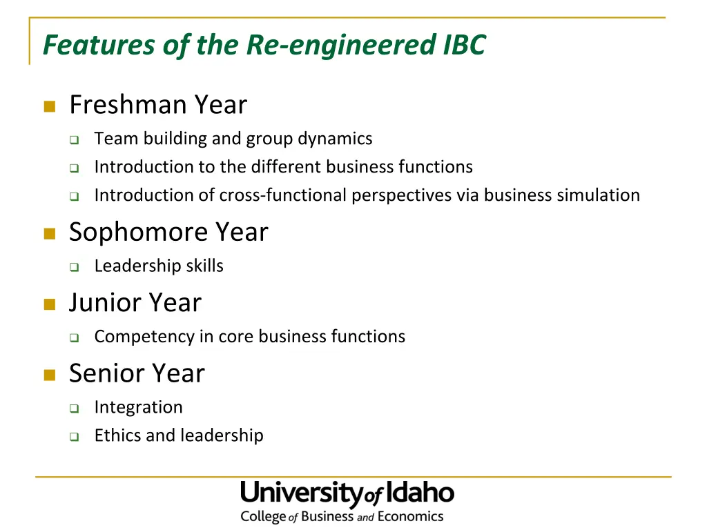features of the re engineered ibc