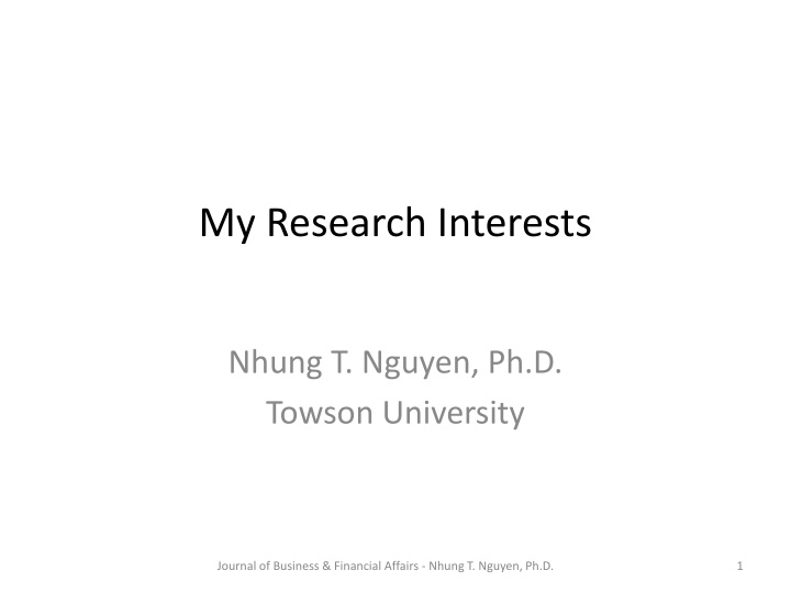 my research interests
