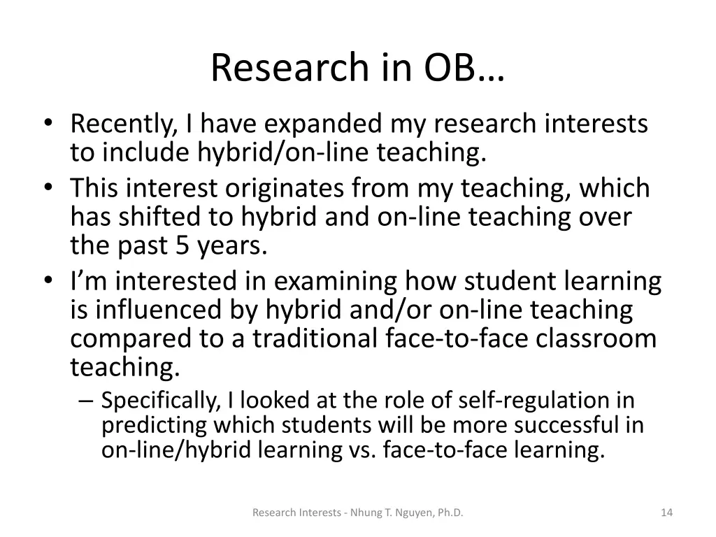 research in ob 3