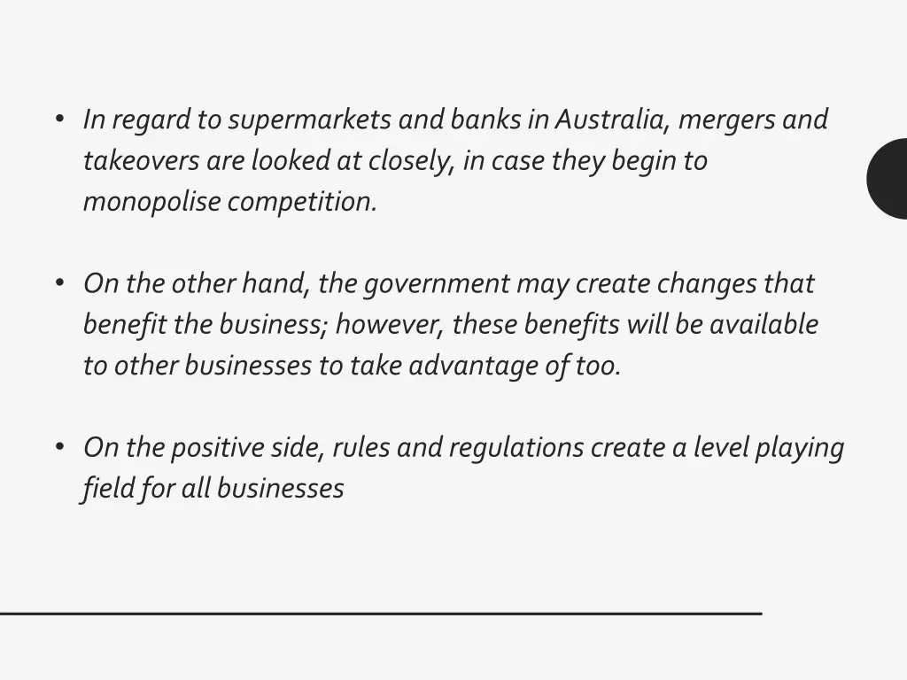 in regard to supermarkets and banks in australia