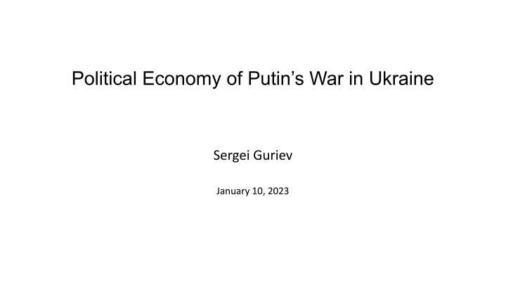 political economy of putin s war in ukraine