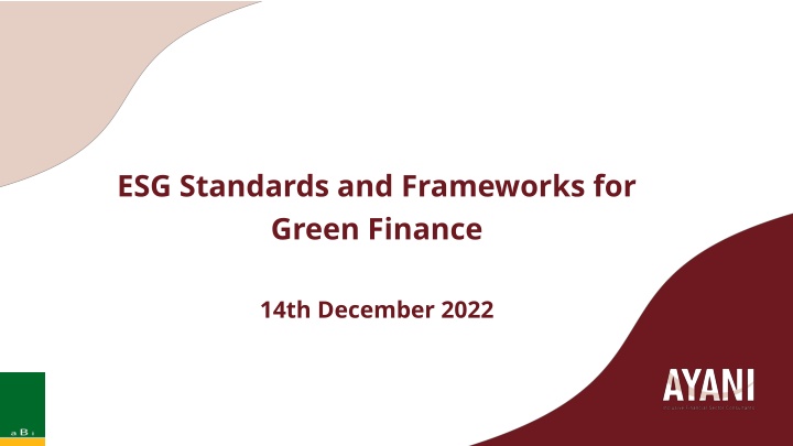 esg standards and frameworks for green finance