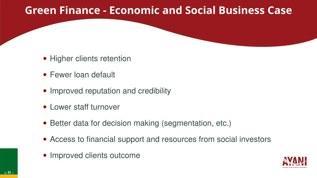 green finance economic and social business case