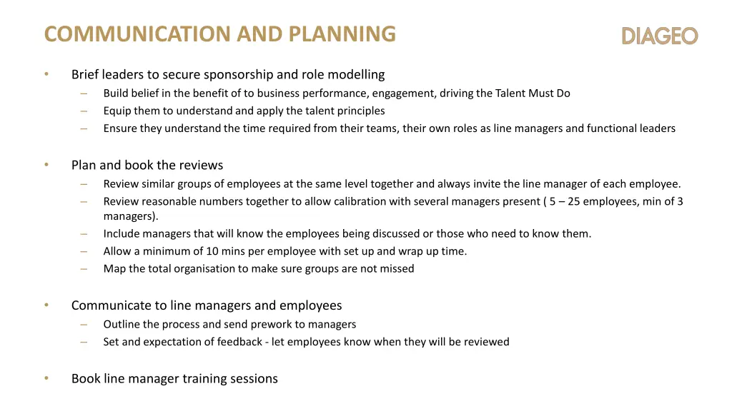 communication and planning