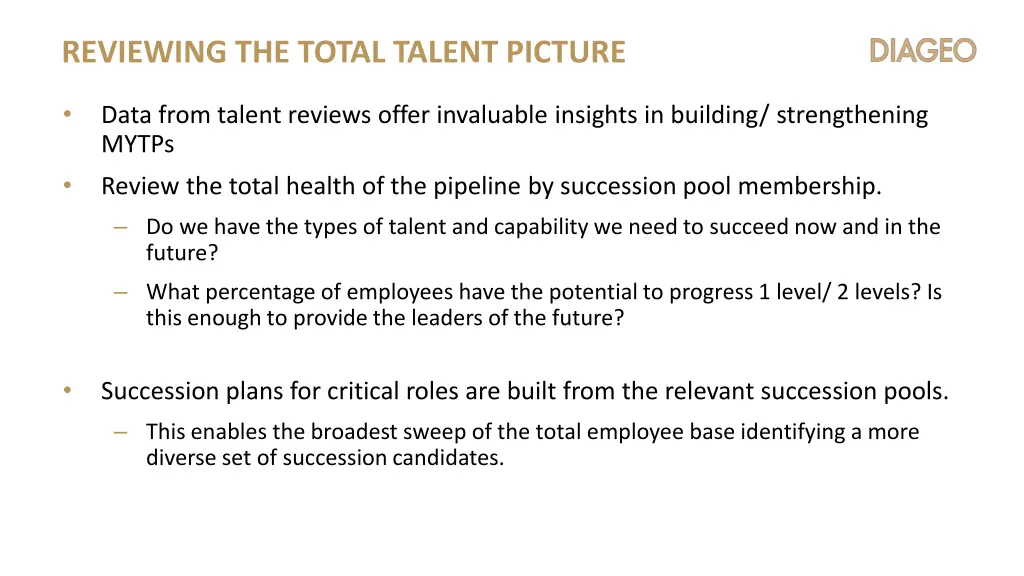 reviewing the total talent picture