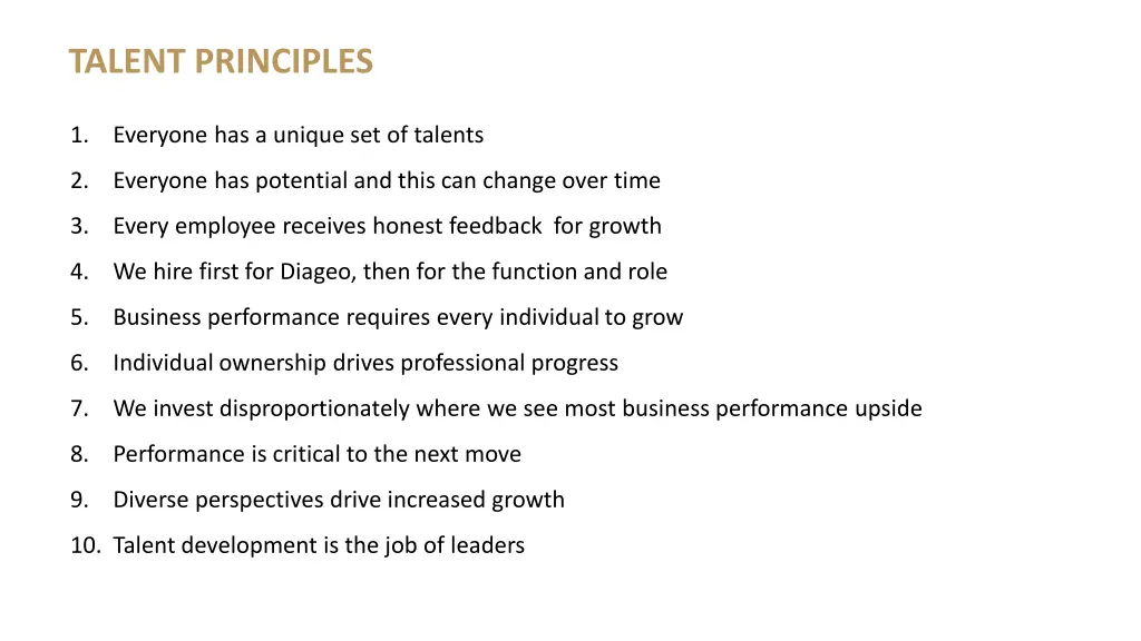 talent principles