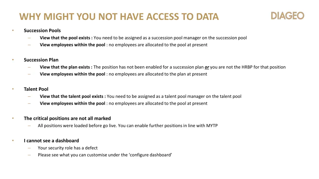 why might you not have access to data